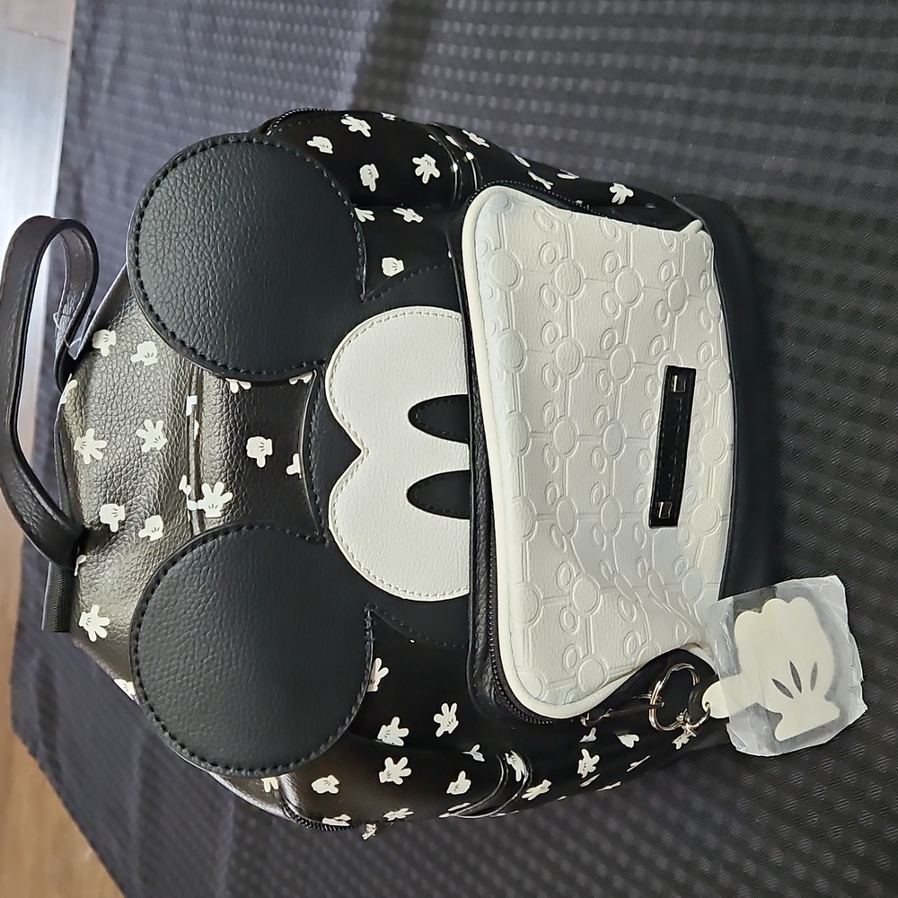 Disney Black and White Mickey Glove Accent Mini Backpack - NWOT